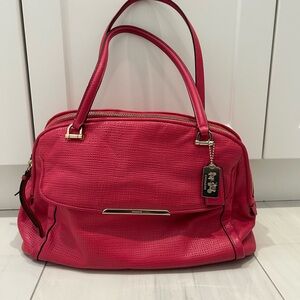 Coach Pink Shoulder Bag with Gold Hardware